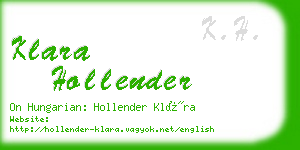 klara hollender business card